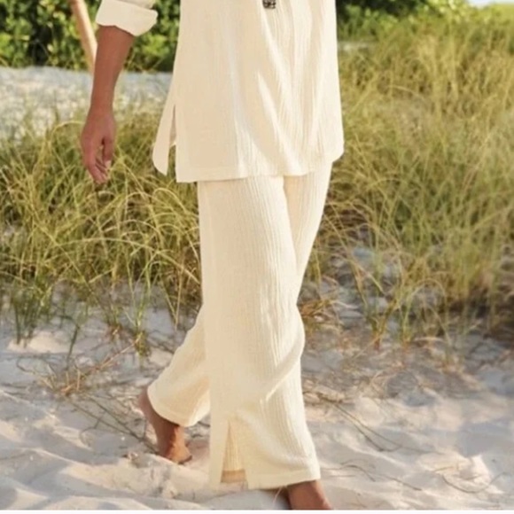 Soft Surroundings Key Biscayne Gauze Wide Leg Pants - Picture 1 of 9